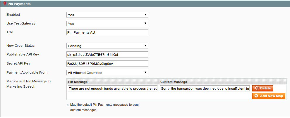 OpenMage Pin Payments